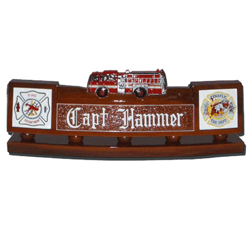 Fire Truck Desk Nameplate Model 1