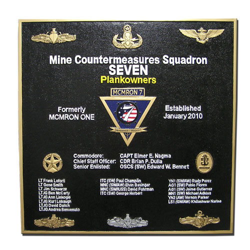 Mine Countermeasures SQ-7 Deployment Plaque