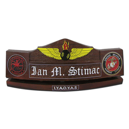 Marine Corps NAO Wings Insignia Desk Nameplate