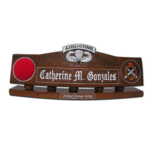 Parachutist Badge Jump Wings Desk Nameplate