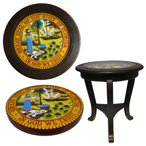 President Range State Seal End Table Model 1