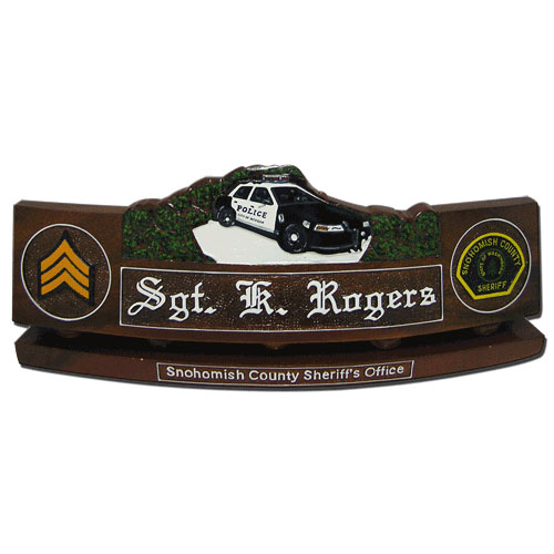 Police Patrol Car Desk Nameplate Model 3