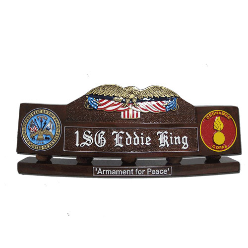 US Eagle and Flag Desk Nameplate Model 1