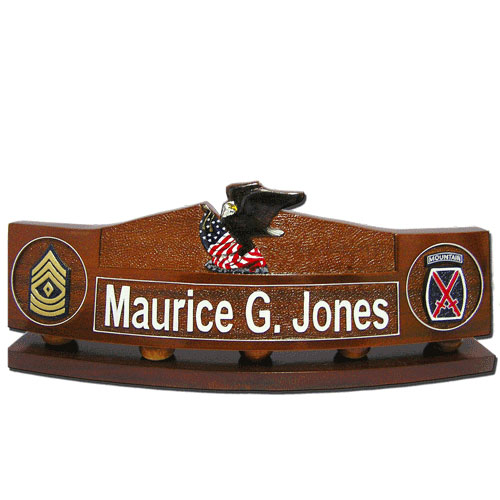 US Eagle and Flag Desk Nameplate Model 3