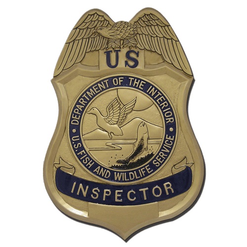 US Fish and Wildlife Service Inspector Badge Plaque