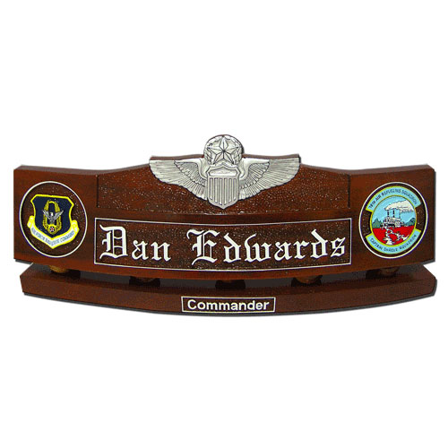 USAF Command Pilot Wings Desk Nameplate