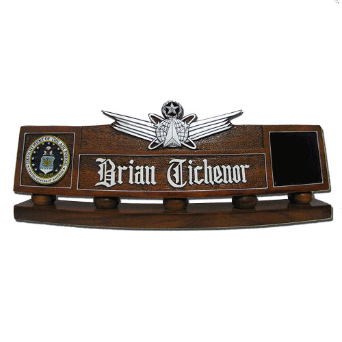 USAF Master Space Missile Badge Desk Nameplate