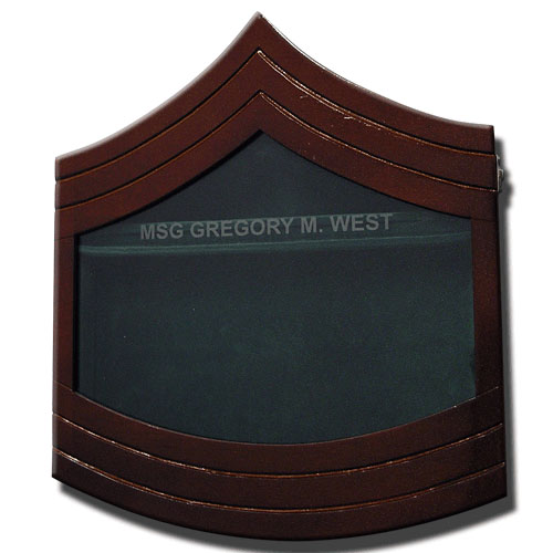 US Army E8 Retirement / Shadow Box Natural Dark