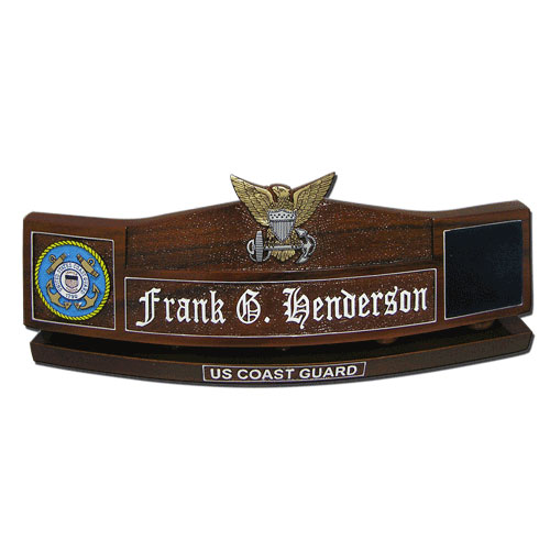 USCG Officer Insignia Desk Nameplate
