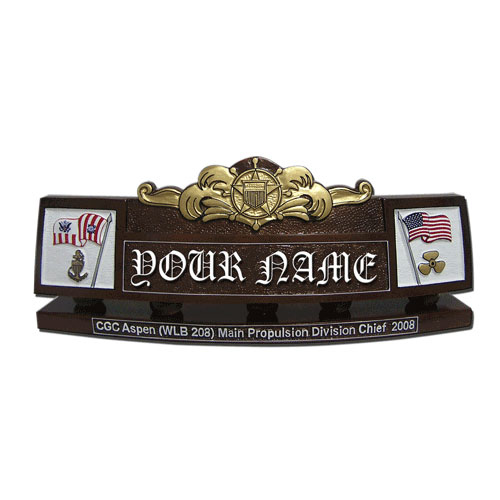 USCG Cutterman Badge Desk Nameplate