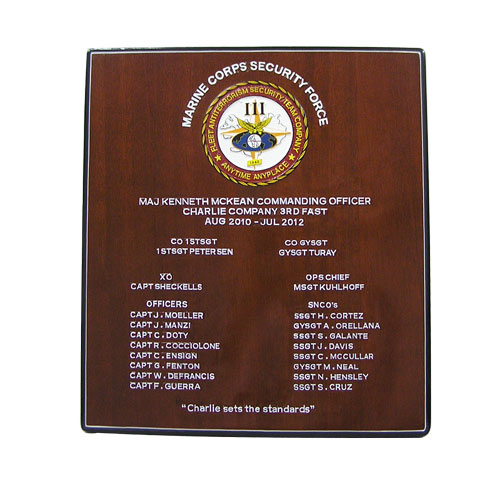 USMC Security Force Deployment Plaque