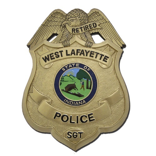 West Lafayette Police Officer Replica Badge Plaque